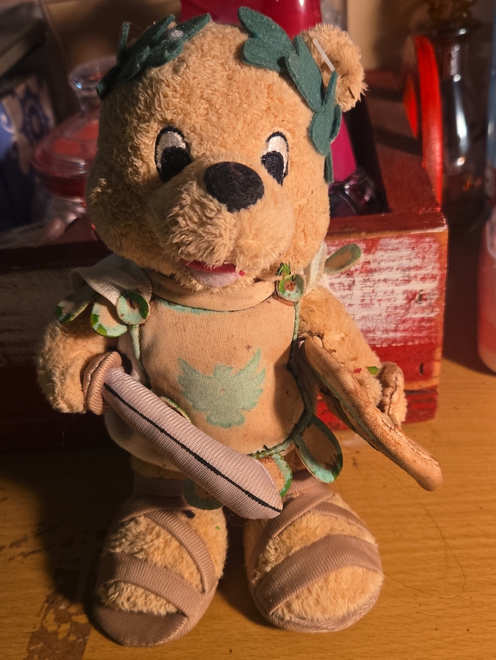TOGA Plush Teddy Bear in Tan and Green Costume